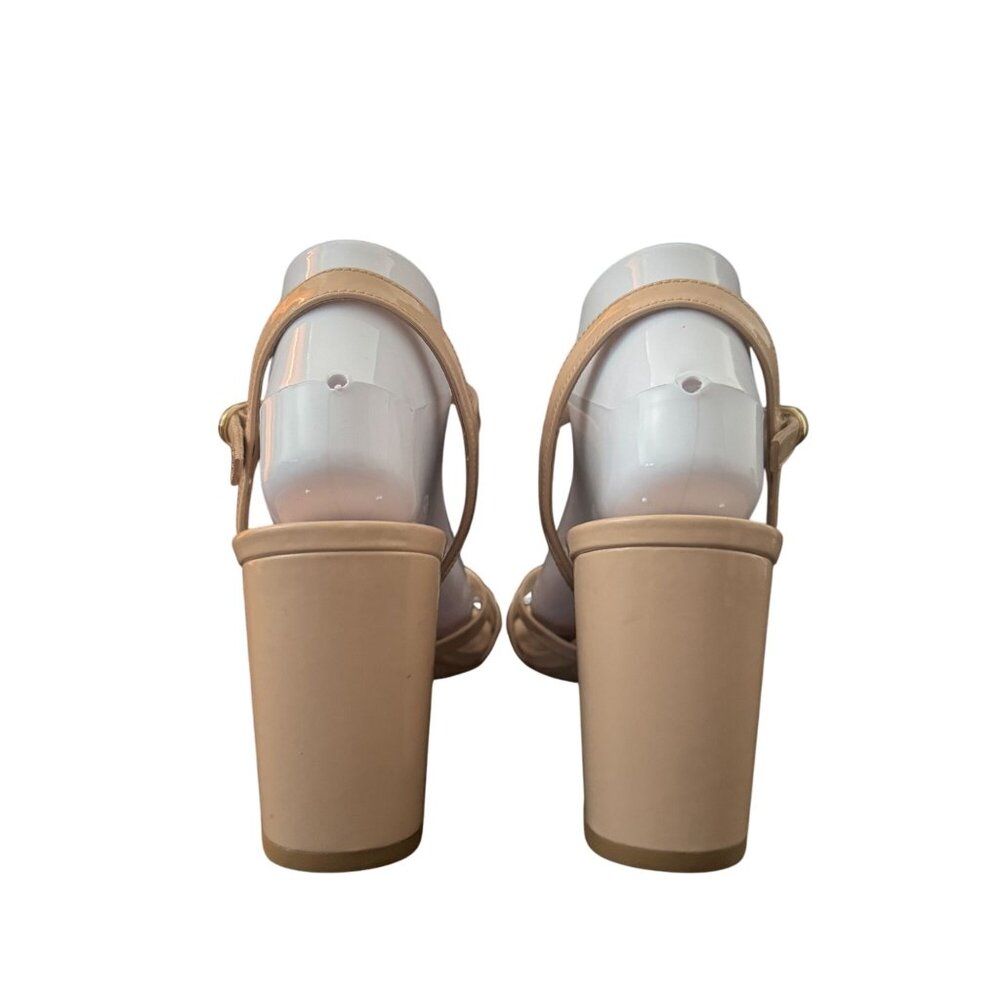 Stuart Weitzman Starla Strappy Block Heel Sandal Golden Beige, Size 10 WORN ONCE - Picture 4 of 11